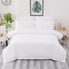 Funda de edredón blanca pura pieza única ropa de cama de hotel sarga engrosada duradera funda de edredón funda de edredón color sólido