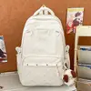 Mochila estilo menina doce com estampa de bolinhas, estilo japonês, fofa e estilosa, com múltiplos compartimentos, adequada para alunos do ensino fundamental e médio