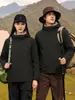 Jaqueta à prova de vento com veludo e espessura para homens e mulheres, roupa de trabalho, inverno ao ar livre, à prova de vento, à prova d'água, quente, com capuz, traje de montanhismo, logo de impressão personalizada