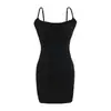 Vestido com Alça de Corda Dopamina Feminino Verão Novo Plus Bojo Embutido Saia Modeladora Justa na Cintura Saia Curta Sexy