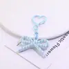 Llavero con Nudo de Lazo Estampado Corazón Forma de Ocho DIY Hecho a Mano Cuentas Arte Muñeca Colgante Accesorios