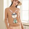 Nova Camisa de Base Tricotada em Cashmere com Jacquard de Desenho Gejia Outono/Inverno 2024 Redutora de Idade Suéter de Animal Ano do Coelho