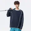 Camiseta deportiva de manga larga estilo americano Hasselblad para hombre, estilo juvenil de otoño, sudadera holgada de cuello redondo, camiseta básica casual para usar debajo