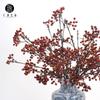 Venta directa de fábrica 3 horquillas rama pequeña de granada imitación Fruta de acebo Rama seca baya pequeña flor de fruto abundante arreglo floral decoración del hogar