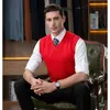 Chaleco de lana para hombre de otoño e invierno, 60% lana, cuello en V, talla grande, chaleco de punto formal tipo jersey, chaleco casual sin mangas para hombres jóvenes y de mediana edad