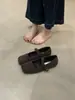 Primeiro Encontro Jifa Sapatos Mary Jane Franceses de Solado Plano com Pelo de Lã Calçados Femininos Roupa Externa 2026 Outono/Inverno Lã Retrô para Noite