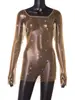 AYJ Vestido sexy de malha fishnet com strass, elástico, vazado, estilo europeu e americano, transfronteiriço Y21282