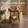 Mesa de centro pequeña minimalista nórdica, mesa redonda para balcón, mesa auxiliar de doble capa para sala de estar, mesita de noche para casas de huéspedes, mesa redonda pequeña para recibir invitados, producto transfronterizo