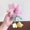Nuevo Liga para el Cabello con Forma de Flor de Tulipán para Mujer, Banda para el Cabello Dulce y de Alta Elasticidad, Tamaño Grande, Accesorio para el Cabello de Alta Gama, Personalizable