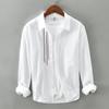 Camisa masculina de algodão de manga comprida, estilo japonês, simples, bonita, elegante, casual, para primavera e outono, 8805