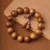 Pulseira de Nanmu Dourado 2.0 Círculo Único Madeira Morta Material Antigo Contas de Buda Aroma Medicinal Nanmu de Folha Pequena Pulseira de Rosário 108