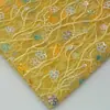 Tela de Bordado de Malla con Lentejuelas, Múltiples Colores en Stock, Tela de Bordado con Lentejuelas Iridiscentes de Vid y Flor de Ciruelo