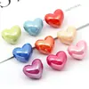 Cuentas de Corazón de Color Sólido Brillante Transfronterizas con Agujero Horizontal de Acrílico Corazón para Collar Pulsera DIY Hecho a Mano Accesorios de Joyería