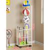 Suporte de armazenamento de basquete doméstico com rodas móveis para futebol, vôlei, badminton, raquete, tapete de ioga, equipamento de fitness, cesta de armazenamento