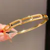 Pulseira com Fivela de Encaixe em Forma de Cobra Banhada a Ouro Real 18K Moda Retrô Pulseira Elegante Luxo Acessível Joias de Alta Qualidade para Mulheres