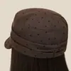 Sombrero de Montar Plisado de Lunares Estilo Coreano para Mujer, Nuevo Versátil de Primavera y Otoño, Boina Adelgazante, Elegante Gorra de Periódico, Boina de Pintor