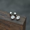 Moda japonesa y coreana doble cabeza de pedrería cilíndrica de acero de titanio para hombres y mujeres aretes de botón para el lóbulo de la oreja y piercing de hueso de la oreja joyería