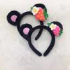 Haileyue Acessórios Headband de Urso Pelúcia Vermelho Rosa Boneca Fofa Desenho Animado Headwear Celebridade da Internet Lavagem de Rosto Foto Presilha de Cabelo Urso Super Fofo