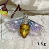 El Mago de Oz Broche Esmeralda Sentido Avanzado Borla de Insecto Translúcida Pin de Corsage de Mariposa Presionando Romper para Cheongsam de Mujer