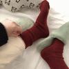 Calcetines de Lana Elásticos Suaves a Rayas Verticales de Doble Punto para Mujer, Gruesos y Versátiles, Nayean24 Otoño e Invierno