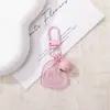 Chaveiro Pingente Sino Coração Acrílico Colorido com Glitter Acessório para Bolsa de Presente DIY Decoração