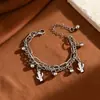 Pulseira Dupla Camada com Pingente de Contas de Fantasma Criativo Exagerado Europeu e Americano Estilo Unissex Popular Retrô Personalidade da Moda