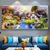 Nova casa de sonho pintura diamante DIY paisagem pastoral bordado diamante cubo mágico broca ponto cruz