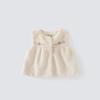 Chalecos para Niñas en Stock Exportación Princesa Dulce Otoño e Invierno Lou Imitación Piel Bordado Recién Nacido Chaleco Térmico Ropa Exterior