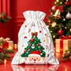 Bolsas de Regalo con Cordón de Halloween y Navidad de Venta Caliente Transfronterizas, Bolsas de Empaque con Cordón Navideño, Decoraciones Navideñas, Bolsas de Aluminio Láser