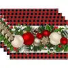 Amazon Manteles Navideños Muñeco de Nieve Árbol de Navidad Manteles Decoración de Mesa de Comedor Occidental Manteles Aislantes Fiesta Navideña