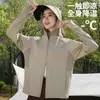 Atacado de Fábrica Roupa de Proteção Solar de Seda de Gelo Feminina Tipo Fio Original Camisa de Verão para Exterior Aba com Cola Preta Fina Leve Respirável Externa