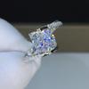 Live Supply Brilhante Super Flash Oito Coração Oito Flechas Zircônia Carat Imitação Mosan Diamante Anjo Beijo Anel Aberto Mulheres