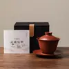 Miyan Original Arcilla Púrpura Zhuni de Mina Arcilla Púrpura Sancai Gaiwan Tazón de Té Casero Taza de Té Juego de Té Kung Fu Tazón de Té Vintage Antiescaldante