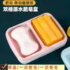 Caja de jabón transparente impermeable de doble compartimento para baño doméstico con tapa, jabonera de plástico con drenaje