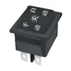 Interruptor Certificado Coreano Kc Kcd4 Negro 6 Pines 3 Velocidades Sin Luz Impresión Manual Apagado Automático Interruptor de Coche de Juguete