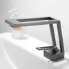 Grifo para lavabo bajo encimera color gris pistola Grifo blanco Grifo para lavabo de baño caliente y frío Lavabo de baño creativo