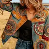 Nueva chaqueta vaquera corta de algodón puro otoño e invierno impresión digital 3D personalidad moderna top ajustado mujer