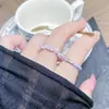 Anillo Abierto de Flor de Zircón con Goteo de Aceite Esmaltado de Diseñador Único para Mujer, Anillo Versátil Apilable de Moda Dulce y Fresco