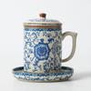 Xícara de Chá Ruyao Xícara de Chá Cerâmica Caneca para Separação de Chá e Água com Tampa Xícara de Café Criativa Copo de Água Lembrança Presente