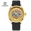 Relógio Mecânico Masculino Augusten Brand Moderno com Pulseira Magnética de Silicone, Relógio Mecânico Totalmente Automático, Venda Direta do Fabricante