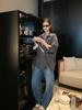 Jeans Blancos Lavados de Cintura Alta Baisiwang de Buen Ajuste 360 Grados para Mujer Otoño Nuevo Pantalones Rectos Sueltos con Efecto Adelgazante