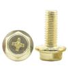 304 Aço inoxidável Golden Cross Recesso Hexágono externo Flange Parafuso Hexágono Cabeça Almofada Flange Parafuso M3/M4