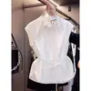 Blusas sin mangas de moda estilo francés para mujer, Camisas cortas de alta gama nuevas de verano 2026 para mujer