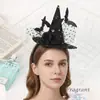 Diadema de Sombrero de Bruja de Halloween Malla Oscura Gótica Ojo de Murciélago Telaraña Diadema Accesorio de Disfraz de Fiesta Cosplay