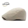 Gorra Plana Retro Clásica para Hombre de Otoño e Invierno Boina de Tweed Espiga Boina de Pico Estilo Británico para Mujer Tendencia