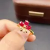 Anillo de Rubí Natural S925 Plata Piedra Principal 4*5 Joyería de Lujo Venta Directa de Fábrica