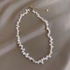 Barroco Pequeno Arroz Água Doce Colar de Pérolas Elegante Cyber Celebridade Clavícula Cadeia Moda Alienígena Moda Pequena Pulseira de Pérolas