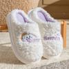 Pantuflas de Algodón para Mujer, Invierno Parejas, Pantuflas Peludas Antideslizantes de Suela Suave, Zapatos Cálidos de Confinamiento, Pantuflas de Interior para Hombre