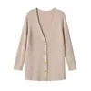 Chaqueta de punto lisa elegante de moda con cuello en V para mujer, nueva primavera 2026 de AliExpress transfronterizo 38959002