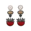 Pendientes Ovalados de Flor de Aguja de Plata Vintage, Estilo Retro Francés, Pendientes Elegantes y Lujosos